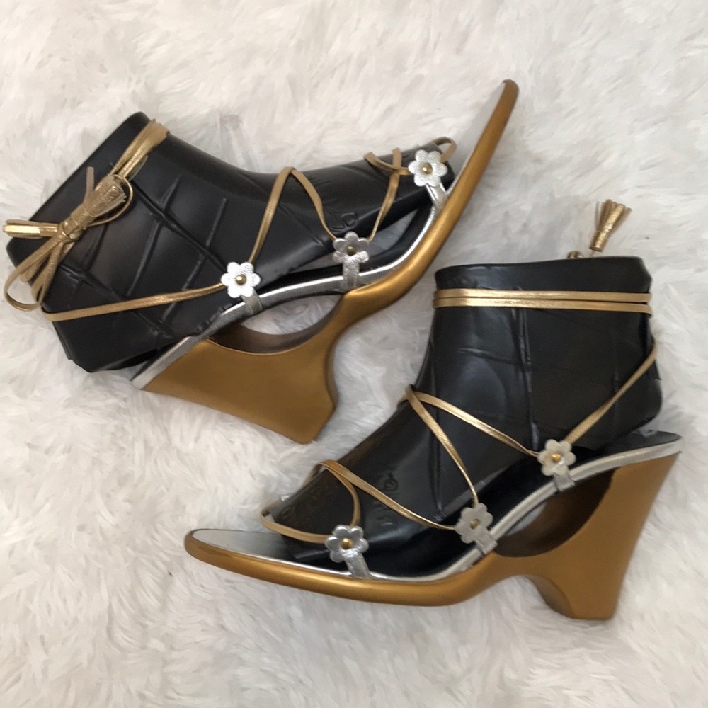 KATE SPADE BEGONIA STRAPPY WEDGE SANDALS SIZE 8M